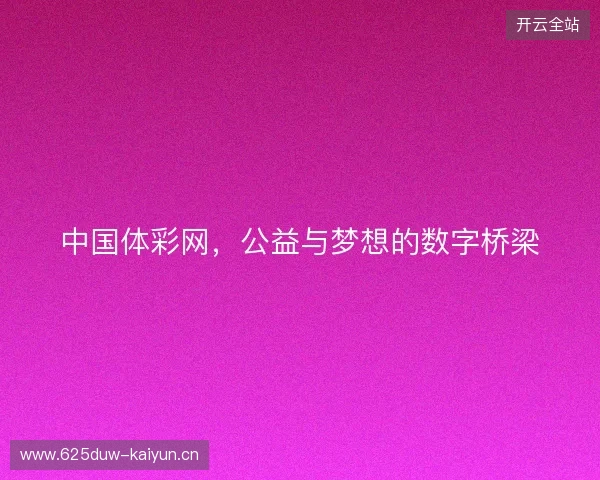中国体彩网,公益与梦想的数字桥梁 中国体彩网,公益与梦想的数字桥梁